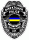Police Dispatcher Badge Thin Blue and Yellow Line Decal