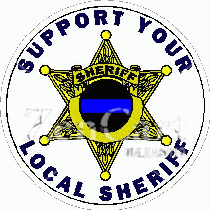 Support Your Local Sheriff 6 Point Star Decal
