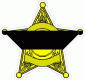 Police Mourning 5 Point Star Yellow Badge Decal