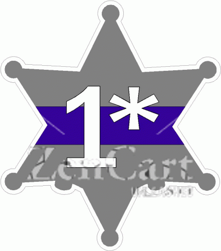 1 Ass To Risk Thin Blue Line 6 Point Star Decal