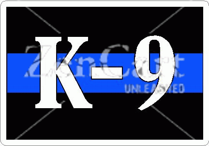 Thin Blue Line K-9 White Text Decal