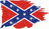Confederate Distressed Tattered Flag Decal