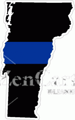 State of Vermont Thin Blue Line Decal