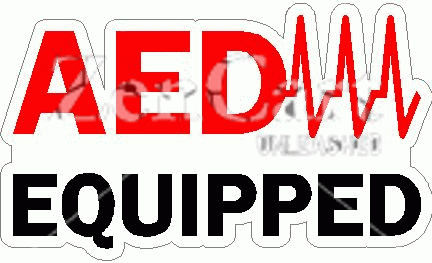 AED Automatic External Defibrillator Equipped Decal