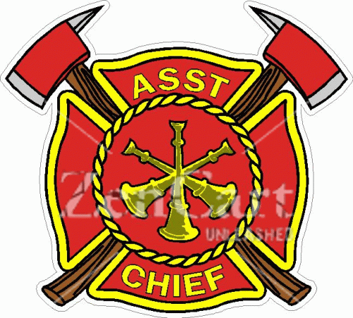 Asst. Chief Fire Dept. Maltese Cross Decal