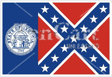 Georgia Confederate Flag Decal