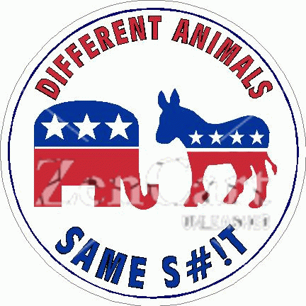 Different Animals Same Shit Political Decal