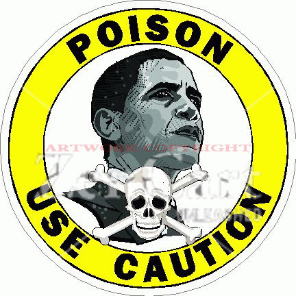 Obama Poison Use Caution Decal