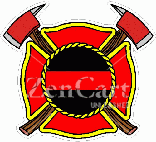 Thin Red Line Maltese Cross & Axes Decal