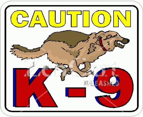 CAUTION K-9 Decal