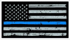 Thin Blue Line U.S. Flag Distressed Decal
