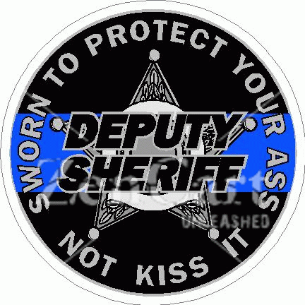 Deputy Sheriff Sworn To Protect Blue Line 5 Point Badge Decal