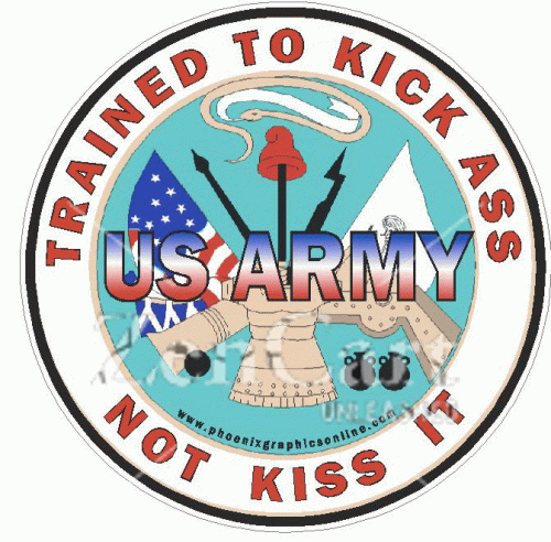 US Army Trained To Kick Ass Decal