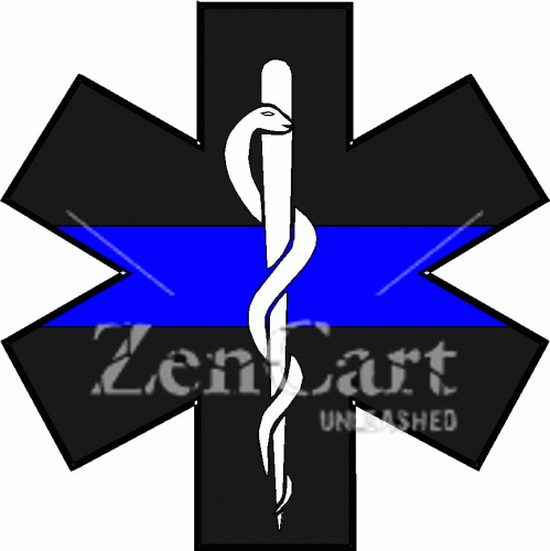 Star of Life w/ Thin Blue Line Decal