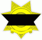 Police Mourning 7 Point Star Yellow Badge Decal