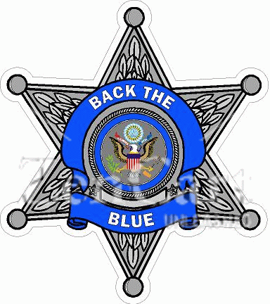 Back The Blue Sheriff 6 Point Star Decal