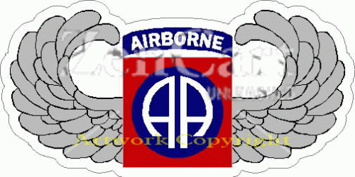 US Army 82nd Airborne Logo with Wings Decal