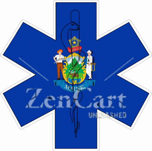 State Of Maine Star Of Life Decal
