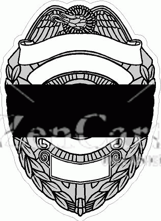 Police Mourning Shield Gray Badge Decal