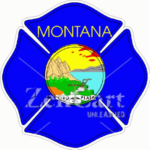 State Of Montana Maltese Cross Decal
