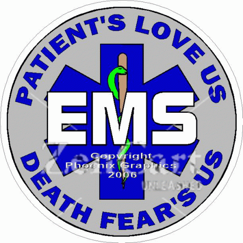 EMS Patients Love Us Death Fears Us Decal