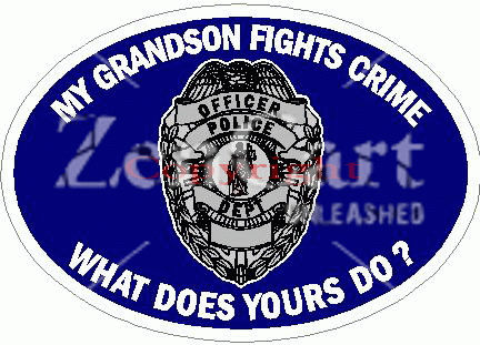 My Grandson Fights Crime What Does Yours Do? Decal