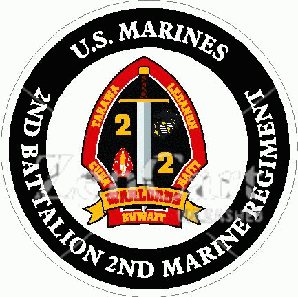 US Marines 2nd Battalion 2nd Marine Regiment Decal