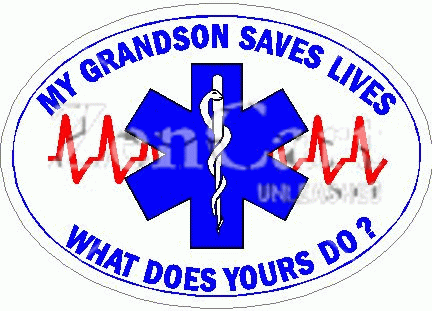 My Grandson Saves Lives What Does Yours Do? Decal