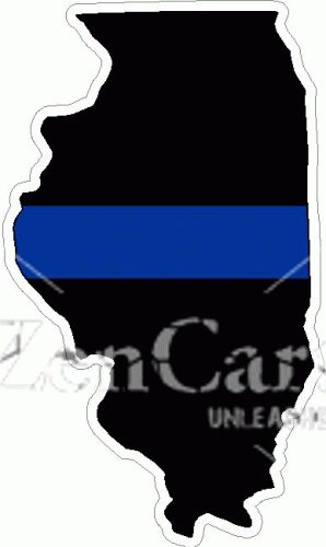 State of Illinois Thin Blue Line Decal