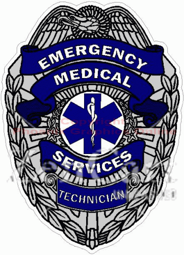 Emergency Medical Services Technician Badge Decal