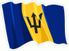 Barbados Flag Waving Decal
