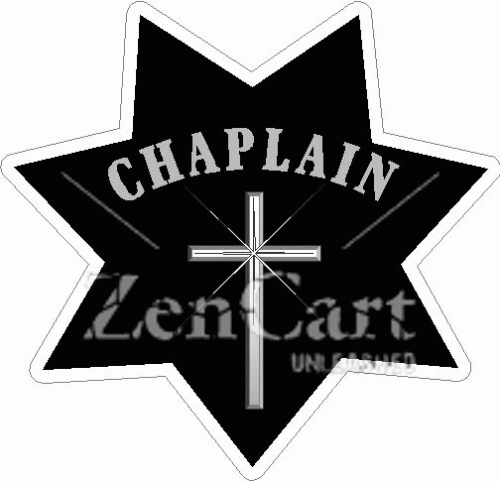 Police Chaplain 7 Point Badge with Cross Decal