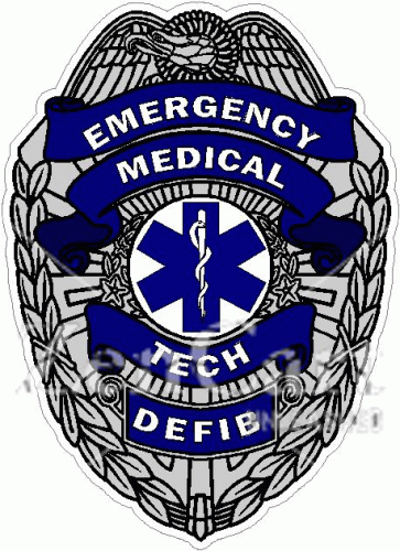 EMT Defib Badge Decal