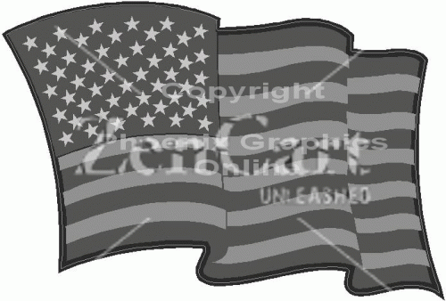 Subdued American Flag Waving Decal