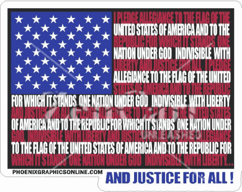 American Flag w/ Pledge Of Allegiance Decal