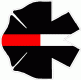 Maltese Cross Star of Life Red / White Thin Line Decal