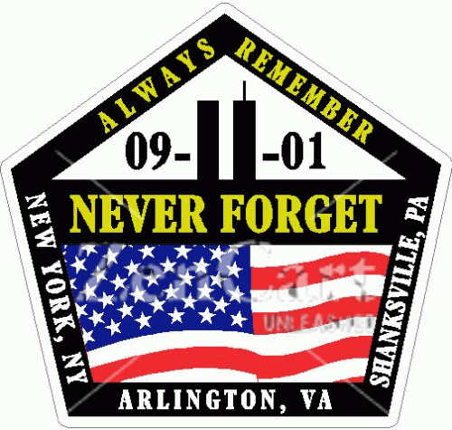 9-11-01 Always Remember Never Forget Decal