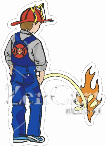Firefighter Pee On Fire Decal