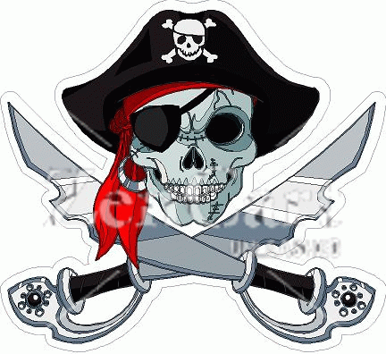 Pirate Skull w/ Swords Decal