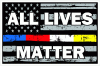 All Lives Matter Blue Red White Yellow Line Flag Decal