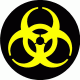Biohazard Black / Yellow Round Decal
