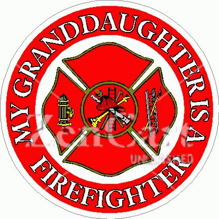 My Granddaughter Is A Firefighter Decal