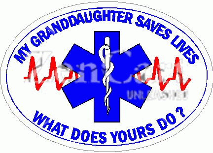 My Granddaughter Saves Lives What Does Yours Do? Decal
