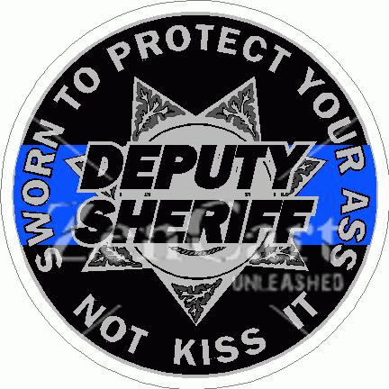 Deputy Sheriff Sworn To Protect Blue Line 7 Point Badge Decal