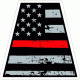 Thin Red Line Distressed Flag Tetrahedron Decal