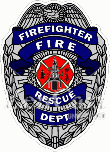 Firefighter Fire Rescue Dept Badge Decal