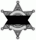 Police Mourning 6 Point Star Gray Badge Decal