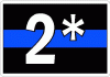 Thin Blue Line 2* Ass To Risk White Text Decal