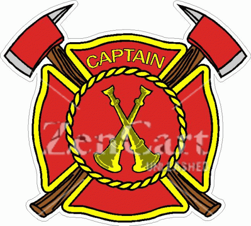 Captain Fire Dept. Maltese Cross Decal