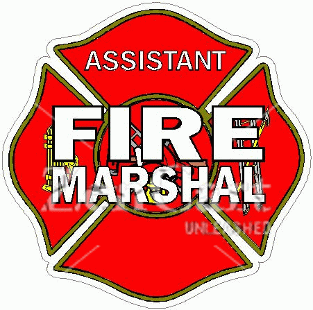 Asst. Fire Marshal Maltese Cross Decal